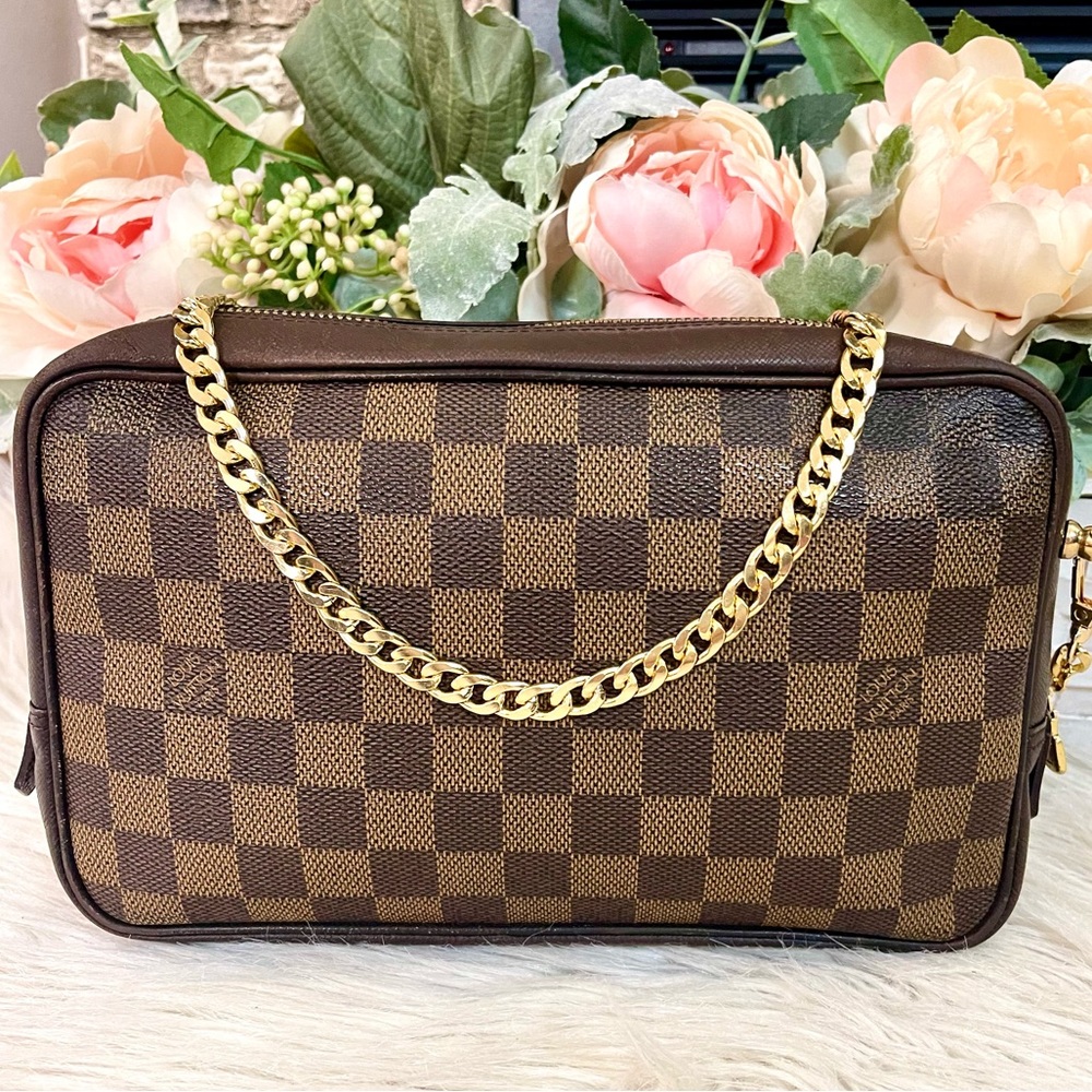 Authentic Louis Vuitton Damier Ebene Trousse Toilette Toiletry bag